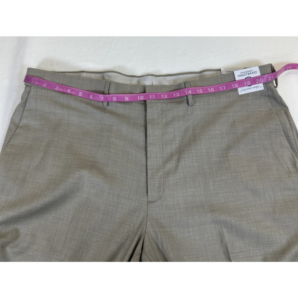 NWT Saddlebred Dress Pants Mens 42X29 273 Lt. Beige Straight Fit Comfort Flex FS - Picture 3 of 9